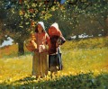Apple Picking también conocido como Dos chicas con sombreros para el sol o en el pintor del realismo Orchard Winslow Homer